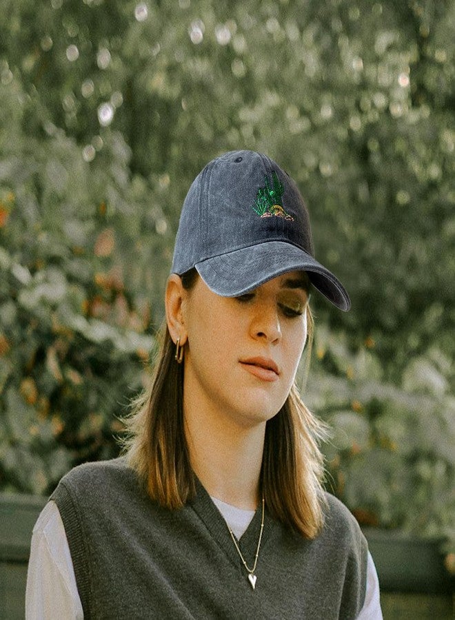 RLQWTKV Cactus Embroidered Baseball Cap for Women Men Sun Adjustable Hat Gifts Black - Image 5
